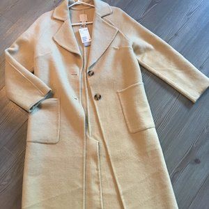 NWT Cream Wool Blend Coat with Eggshell buttons